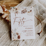 50:e födelsedagsinbjudan Boho Pampas Inbjudningar<br><div class="desc">Boho Birthday-inbjudningar är perfektens sätt att meddela din födelsedag till dina gäster. Varje födelsedagsinbjudan har en komplicerad utformning av blommigten och en vacker typografi i neutralt färg, inklusive terracotta, beige och ärliga toner. De kommer säkert att imponera på dina gäster och ange tonen för din speciella dag. Terracotta-födelsedagsinbjudningar finns också...</div>