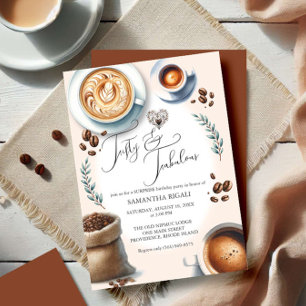 50:e födelsedagsinbjudan Coffee Thmet Inbjudningar