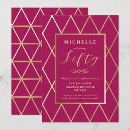 50:e födelsedagsinbjudan - Guld, Elegant, Trendig Inbjudningar