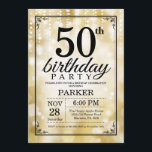 50:e födelsedagsinbjudan Guld Glitter Inbjudningar<br><div class="desc">50:e födelsedagsinbjudan med Guld String Ljus med bakgrunden Guld Glitter. Guld födelsedag. Vuxen födelsedag. Manar eller Women Bday Inbjudan. 13:e 15:e 16:e 18:e 20:e 30:e 40:e 60:e 70:e 80:e 90:e 100:e, oavsett ålder. Om du vill göra ytterligare anpassningar klickar du på knappen Anpassa och användor verktygen som är utformat för...</div>