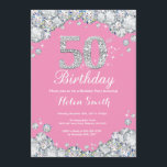 50:e födelsedagsinbjudan Rosa och Silver Diamond Inbjudningar<br><div class="desc">50:e födelsedagsinbjudan. Rosa och Silver Rhinestone Diamond. Elegant Birthday Bash inbjudan. Vuxen födelsedag. Kvinnor födelsedag. Manar födelsedagen.
Om du vill göra ytterligare anpassningar klickar du på knappen Anpassa och användor verktygen som är utformat för att ändra mallen.</div>