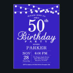 50:e födelsedagsinbjudan Royal Blue Inbjudningar<br><div class="desc">50:e födelsedagsinbjudan med String Ljus. Royal Blue Background. 13:e 15:e 16:e 18:e 20:e 30:e 40:e 60:e 70:e 80:e 90:e 100:e,  oavsett ålder. Om du vill göra ytterligare anpassningar klickar du på knappen Anpassa och användor verktygen som är utformat för att ändra mallen.</div>