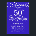50:e födelsedagsinbjudan Royal Blue Inbjudningar<br><div class="desc">50:e födelsedagsinbjudan med String Ljus. Royal Blue Background. 13:e 15:e 16:e 18:e 20:e 30:e 40:e 60:e 70:e 80:e 90:e 100:e,  oavsett ålder. Om du vill göra ytterligare anpassningar klickar du på knappen Anpassa och användor verktygen som är utformat för att ändra mallen.</div>