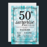 50:e födelsedagsinbjudan Teal Glitter Inbjudningar<br><div class="desc">Överraskad 50:e födelsedagsinbjudan med Teal String Ljus med Teal Glitter. Teal Birthday. Vuxen födelsedag. Manar eller Women Bday Inbjudan. 13:e 15:e 16:e 18:e 20:e 30:e 40:e 60:e 70:e 80:e 90:e 100:e, oavsett ålder. Om du vill göra ytterligare anpassningar klickar du på knappen Anpassa och användor verktygen som är utformat för...</div>