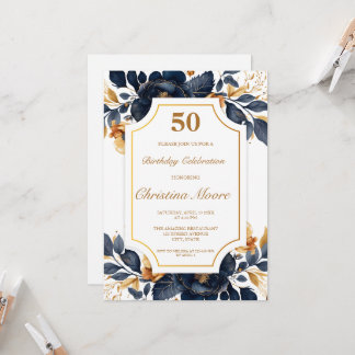 50:e födelsedagsinbjudan till elegantens flotta oc inbjudningar