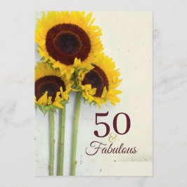 50:e födelsedagsinbjudan till solrosrot inbjudningar
