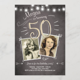 50:e födelsedagsinbjudan Vintage 50 födelsedagar Inbjudningar