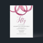 50:e födelsedagsinbjudan Vuxen Vin Party Inbjudningar<br><div class="desc">De här moderna födelsedagsinbjudningarna har burgundi vin-cirklar. "50" ord ställs in i elegantens typografi. Använda mallen fält om du vill lägga till din enkla 50:e party-information. Perfekt för en vuxen födelsedagsfest med en sip sip hooray eller åldras till perfekt tema.</div>