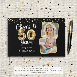 50:e födelsedagskalan till 50 år 2 foton gästböcker