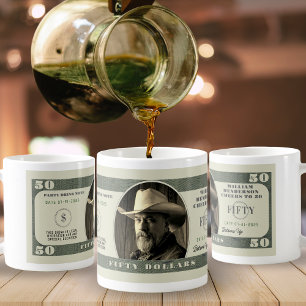 50:e födelsedagskalender till 50 dollar Bill Kaffemugg