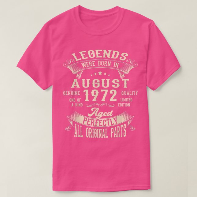 50:e födelsedagskalkanten som föddes i augusti 197 t shirt (Design framsida)