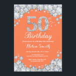 50:e födelsedagskoral och Silver Diamond Inbjudningar<br><div class="desc">50:e födelsedagsinbjudan. Coral och Silver Rhinestone Diamond. Elegant Birthday Bash inbjudan. Vuxen Birthday. Kvinnor på födelsedagen. Manar födelsedag. Om du vill göra ytterligare anpassningar klickar du på knappen "Anpassa" och användor verktyg som är utformat för att ändra mallen.</div>