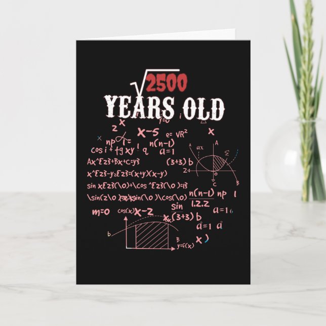 50:e födelsedagsmatematik kort (Framsida)