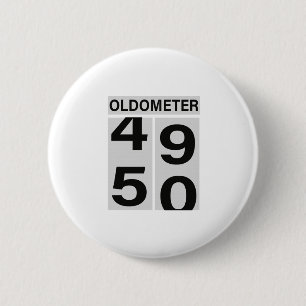 50:e födelsedagsmattens Oldometer Knapp