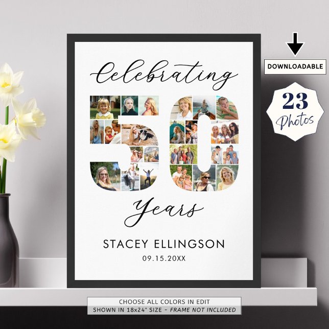 50:e födelsedagsnumret 50 23 Fotokollage Poster (Skapare uppladdad)