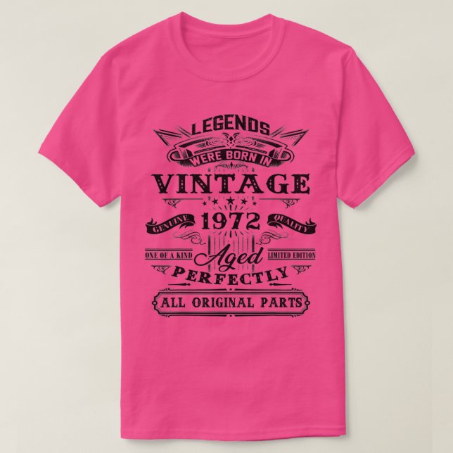 50:e födelsedagspresent för blad födda 1972 50 år  t shirt (Design framsida)