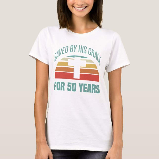 50:e födelsedagspresent för kristna t shirt (Framsida)