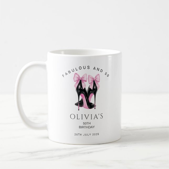 50:e födelsedagspresenten Gift Fabulous och 50:e Kaffemugg (Vänster)