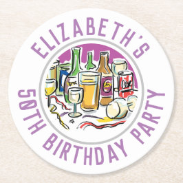 50:e födelsedagsrundan Papper Underlägg Rund