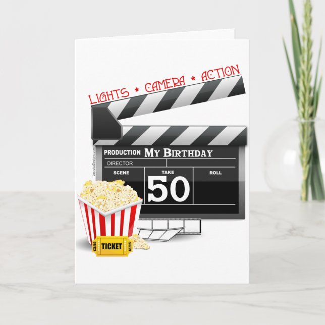 50:e födelsedagstäckande filmtema kort (Framsida)