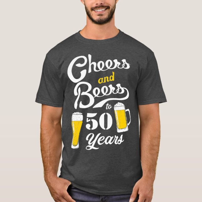 50:e födelsedagstest Theme Funny Cheers och Öl til T Shirt (Framsida)
