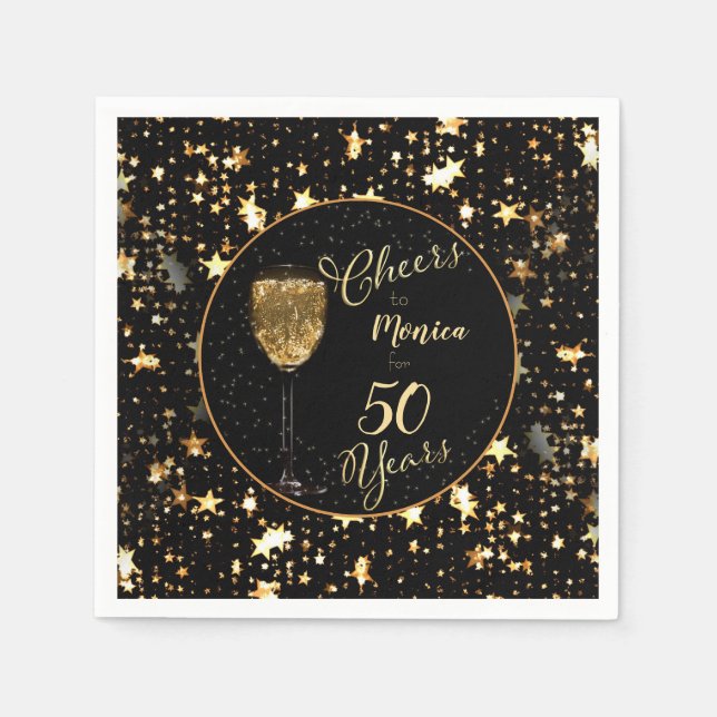 50:e födelsedagstjuren för åren pappersservett (Framsidan)