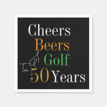 50:e födelsedagstjuren och Öl Golf Black och Guld