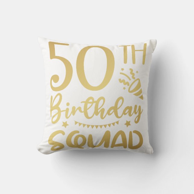 50:e födelsedagstorget 50 Party-besättning Kudde (Framsida)