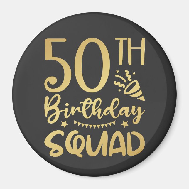50:e födelsedagstorget 50 Party-besättningscirkel Magnet (Framsidan)