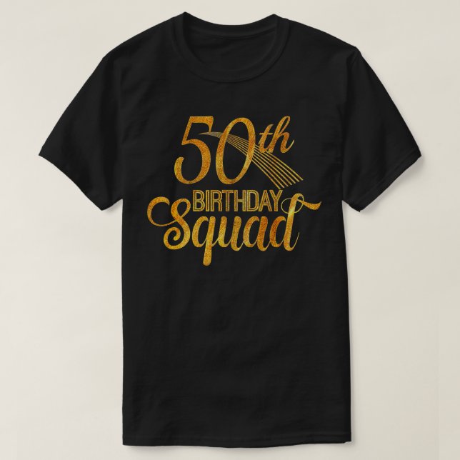50:e födelsedagstorget Party Bday Gult Guld T Shirt (Design framsida)