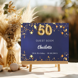 50:e födelsens blå guld-stjärnor gästböcker