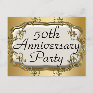 50:e Golden Anniury Party-inbjudan - vykort