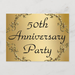 50:e Golden Anniury Party-inbjudan - vykort