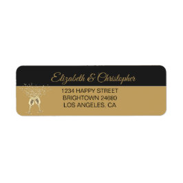 50:e Golden-årsdagen Gnistra Black Guld Returadress Etikett