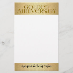 50:e Golden Bröllop Annivsersary Namn Brevpapper