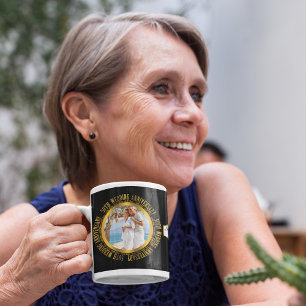 50:e Golden Bröllop-årsdagen för foto Kaffemugg