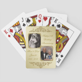 50:e Golden Bröllop-årsdagen Foto Casinokort