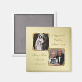 50:e Golden Bröllop-årsdagen Foto Magnet