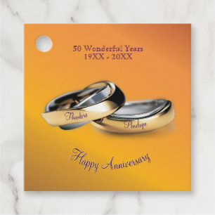 50:e ✨ 💛 Golden Bröllop Ringar-årsdagen Gåvor Etiketter
