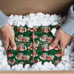 50:e Grönten Vintage jul Mönster med Kittens