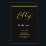 50:e Guld 50-Födelsedagsfesten Inbjudningar<br><div class="desc">Elegant 50-årsinbjudan i svart och guld. Anpassa med information om party.</div>