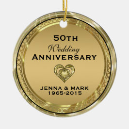 50:e Guld-årsdagen Bröllop Julgransprydnad Keramik
