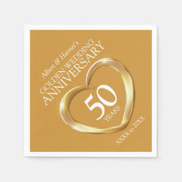 50:e guldårsjubileet bröllop, eget namn pappersservett