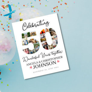 50:e guldårsjubileet Bröllop fotosamling Poster