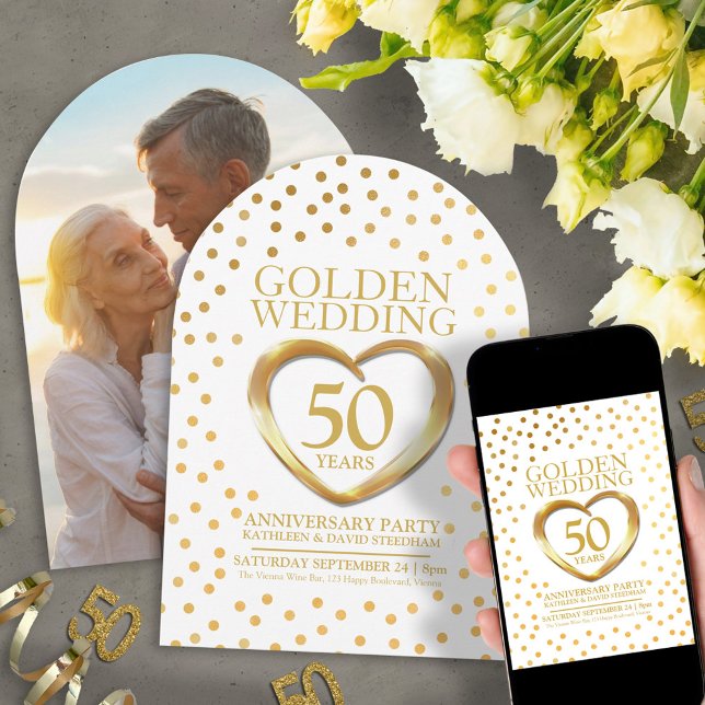 50:e guldårsjubileet bröllop inbjudningar (Skapare uppladdad)