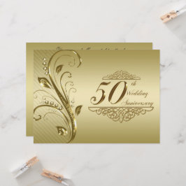 50:e gyllene Bröllop-årsjubileet - inbjudan