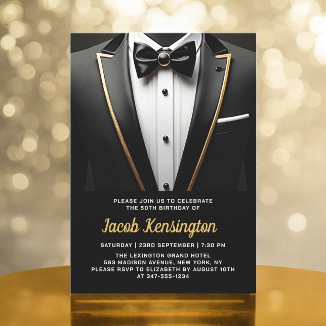 50:e händelsen i Svart- och Guld Tuxedo-dagstidnin Inbjudningar (Skapare uppladdad)