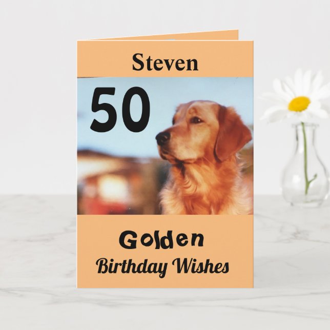 50:e högtidliga dagstidningen Önskemål Cute Retrie Kort (Liten växt)