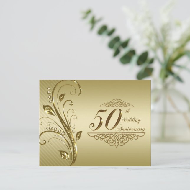 50:e högtidliga inbjudan till Golden Bröllop på år (Stående Fram)