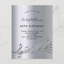 50:e inbjudan silver musik noter metall